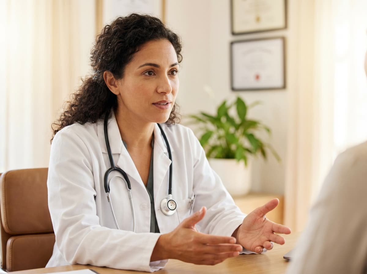 Doctor explaining HIFU contraindications during consultation